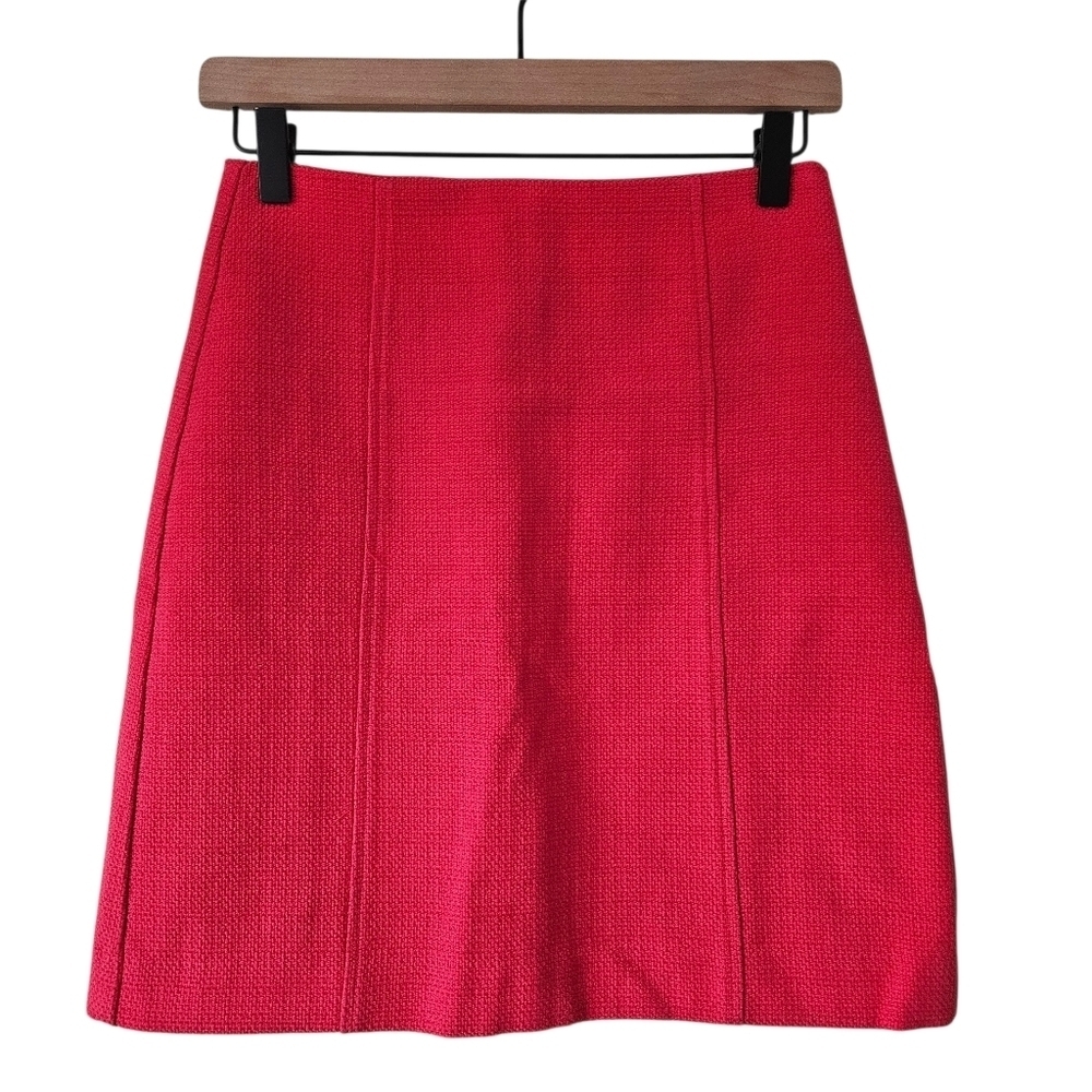 Loft Petites Dark Pink Knee Length Business Casual Skirt